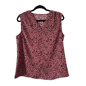 Leopard Patterned Sleeveless Blouse